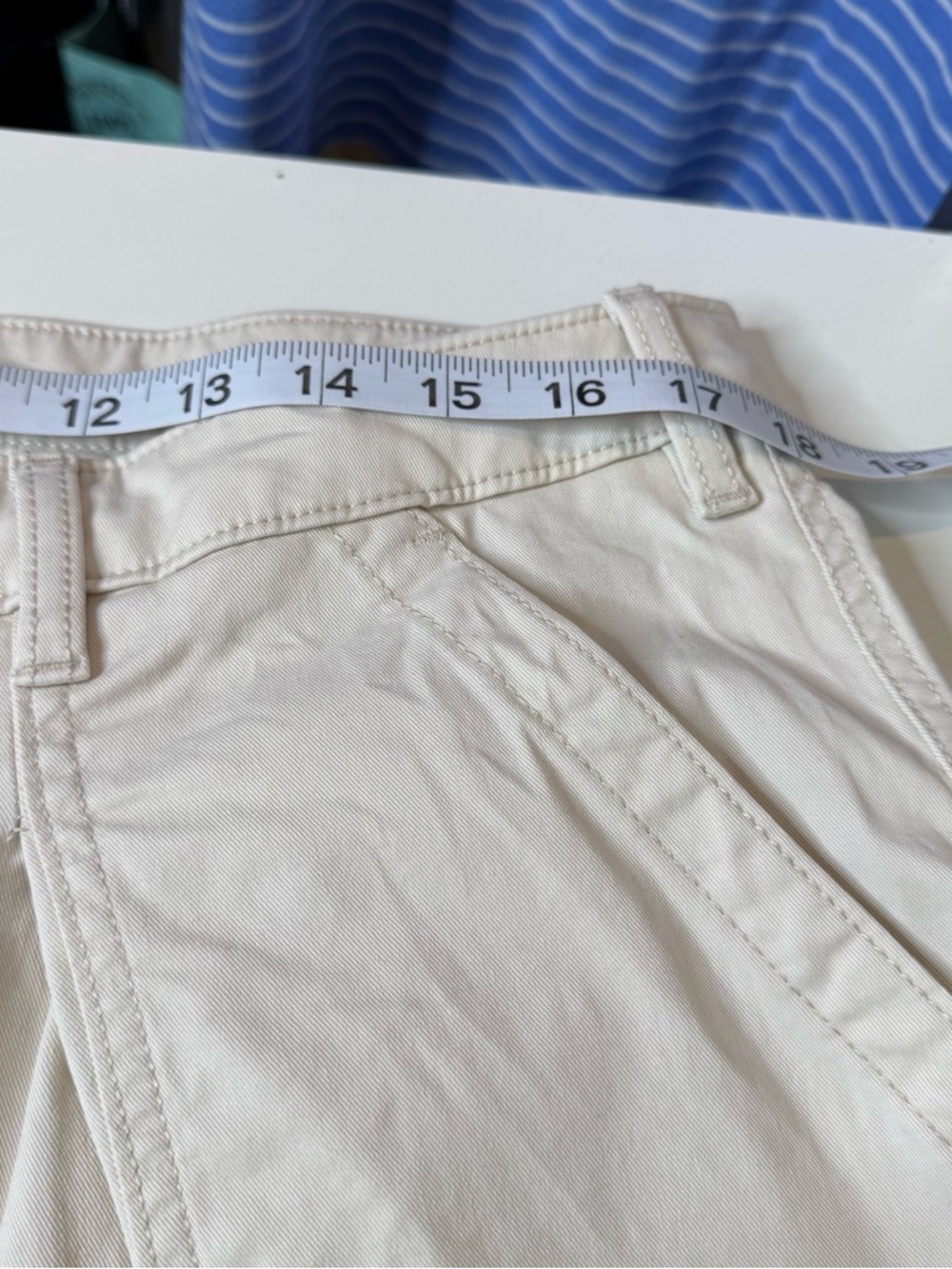 Banana Republic White Authentic Chino Pants Size 14 Cropped Stretch - Picture 9 of 11